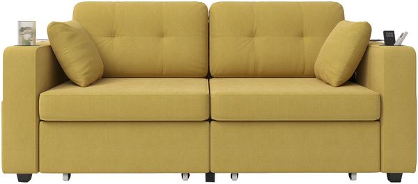 2-Sitzer Sofa B 172 x T 75 x H 82 cm aus Chenille mit USB-Anschluss und Stauraum Bild 10