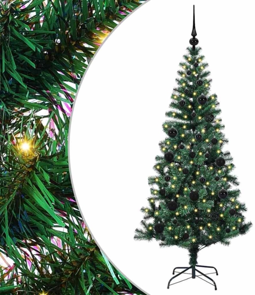 vidaXL Künstlicher vorbeleuchteter Weihnachtsbaum Grün 150 cm 3396750