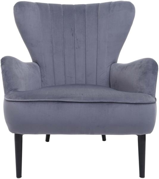 Lounge-Sessel HWC-K37, Cocktailsessel Polstersessel Sessel, Samt (280g/m²) ~ grau