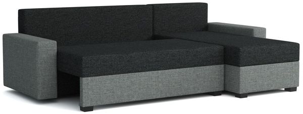 Ecksofa Schlafsofa Sofa HEDVIG Manila Goldgelb- Schwarz Ottomane Rechts Bild 3
