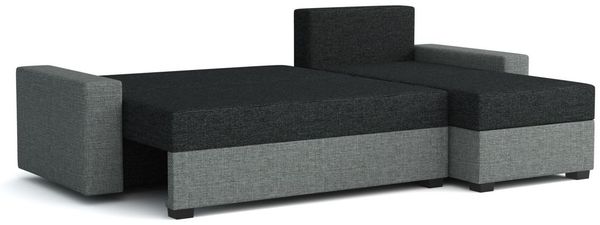 Ecksofa Schlafsofa Sofa HEDVIG Manila Goldgelb- Schwarz Ottomane Rechts Bild 4