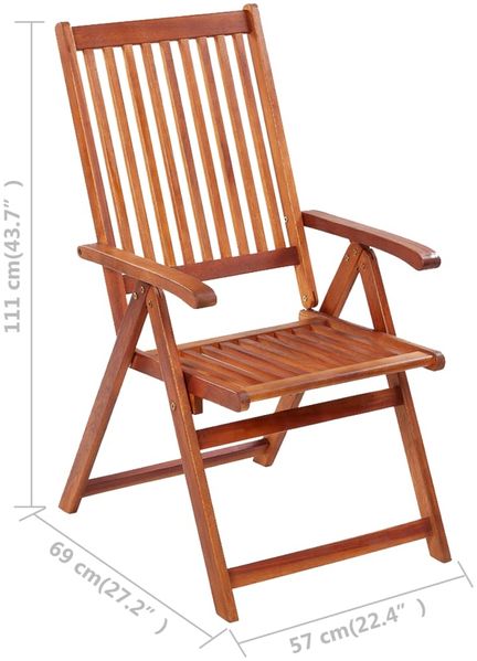 vidaXL Klappbare Gartenstühle 6 Stk. mit Auflagen Massivholz Akazie 3064127 Bild 10