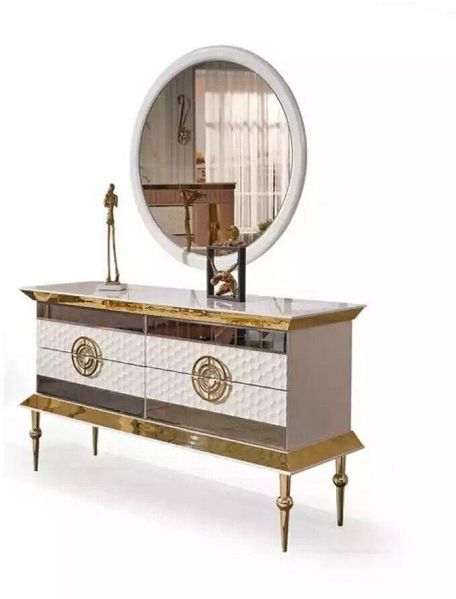 JVmoebel Schminktisch Moderner Schminktisch Holz Kommode Schlafzimmer Möbel Weiße Konsole (1-St, Schminktisch), Made in Europa