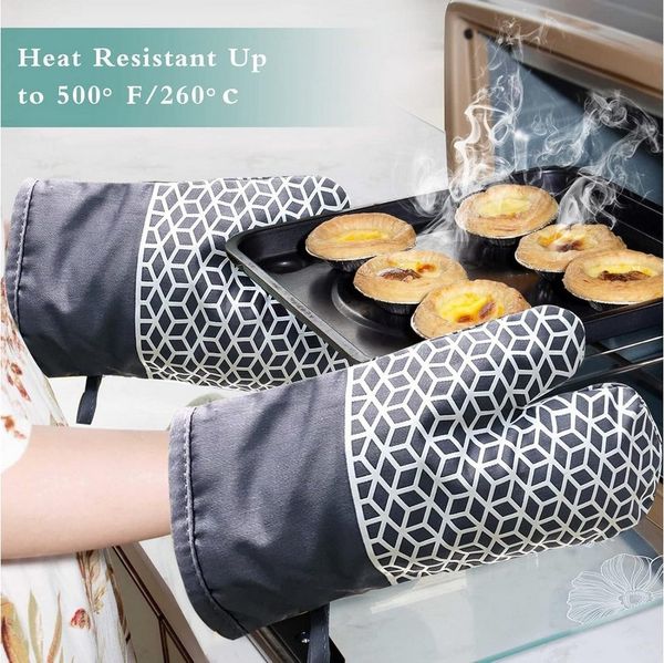 LuxusKollektion Topfhandschuhe Ofenhandschuhe Silikon Hitzebeständig Anti-Rutsch 300°C Kochen Backen
