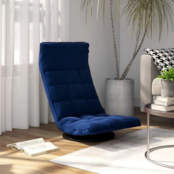 vidaXL Bodenstuhl Drehbar Blau Samt 336563