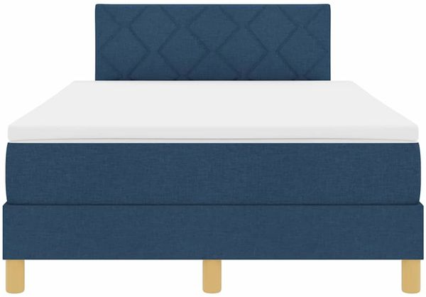vidaXL LED Boxspringbett mit LED-Lichtleisten Blau 120 x 200 cm Stoff 3342512 Bild 8