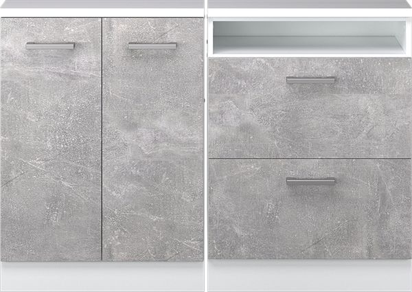 Dachschrägenschrank-Set Rion Beton/Weiß 2er Set Vicco Bild 5