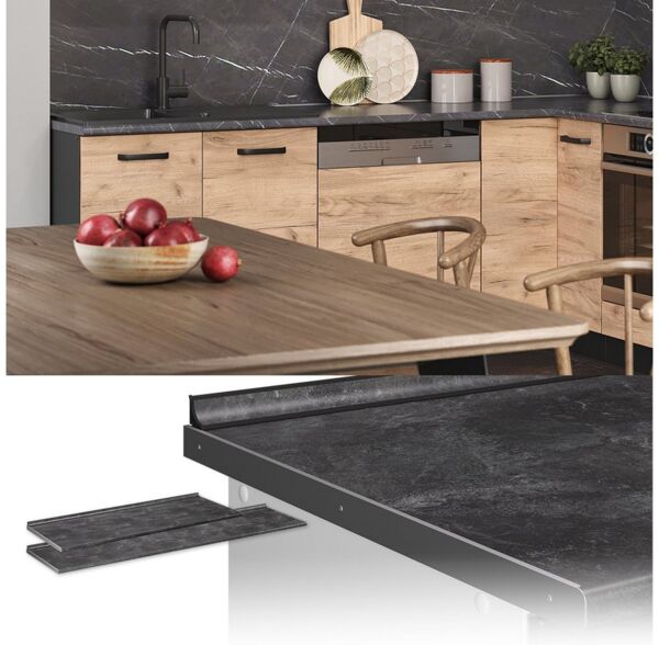 Küchenarbeitsplatte R-Line Anthrazit 240 cm Vicco