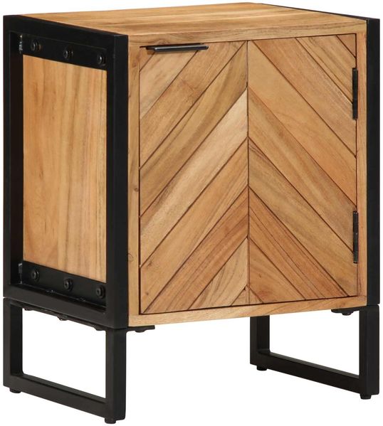 vidaXL Nachttisch Braun 40 x 30 x 50 cm Massivholz Akazie und Metall 374104