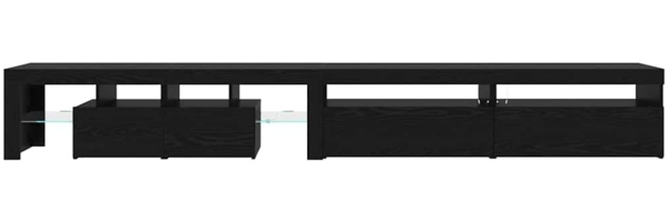 vidaXL TV-Schränk mit LED 3 pcs Schwarz Eichen-Optik 290 x 37 x 40 cm 3332513