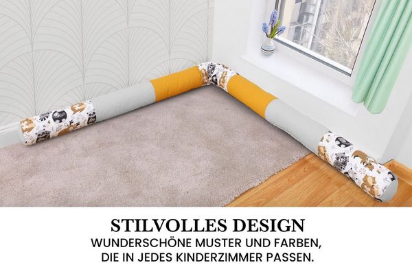 Amilian Nestchenschlange Bettschlange 210cm - Seitenschläferkissen - Nestschlangen, (Nestchenschlange für Kinderbett)