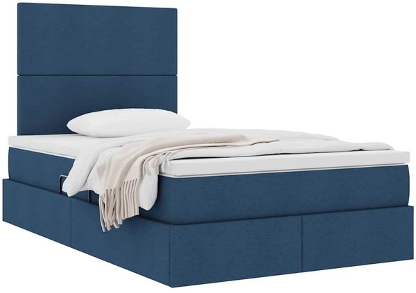 vidaXL Aufbewahrungsbett mit Matratze Blau 120 x 200 cm Stoff 3371714 Bild 3