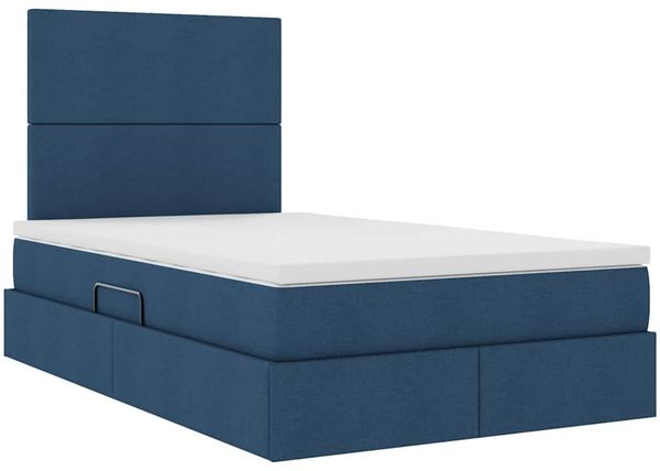 vidaXL Aufbewahrungsbett mit Matratze Blau 120 x 200 cm Stoff 3371714 Bild 5