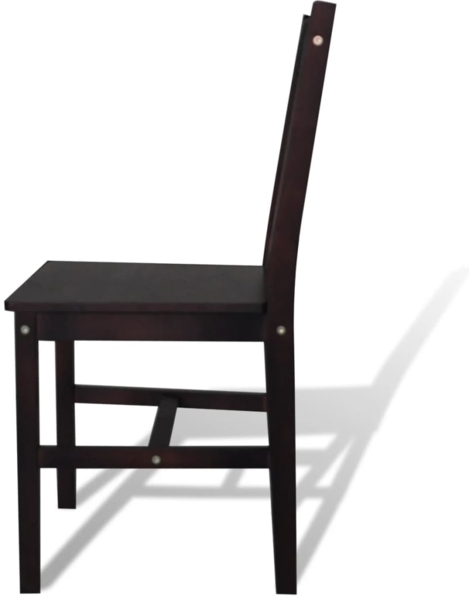 vidaXL Esszimmerstühle 2 Stk. Dunkelbraun Kiefernholz 241516