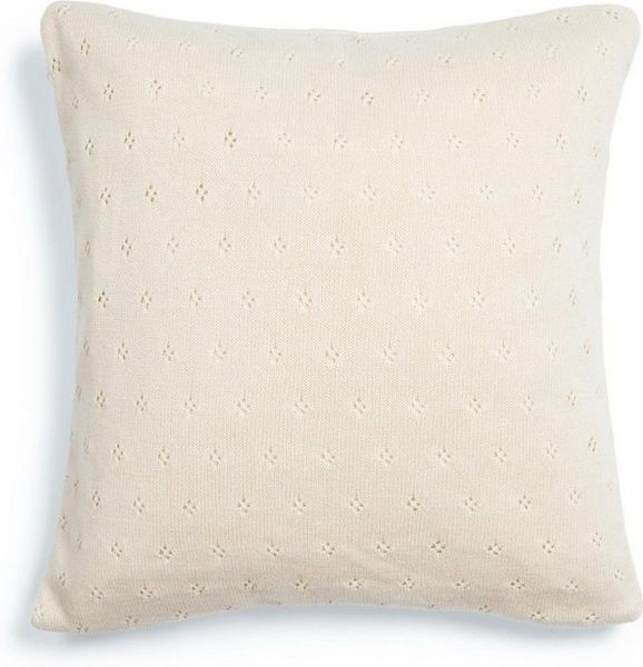 Essenza Dekokissen Knitted Ajour, aus nachhaltige Baumwolle mit Strickoptik