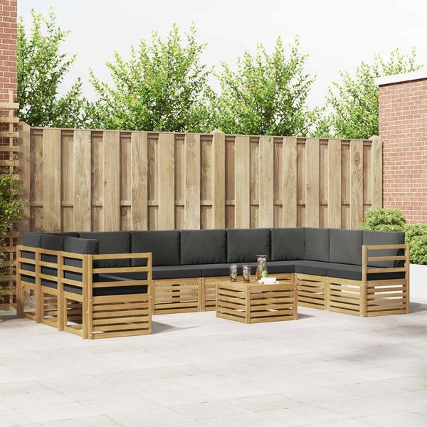 vidaXL Outdoor-Sofagarnitur 8 pcs Weiß und Anthrazit 59 x 59 x 37 cm 3392607