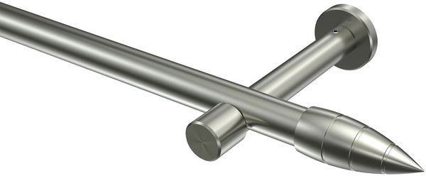 Gardinenstangen-Set Prestige Samanto 160 cm, 1-läufig (ohne Ringe), 20 mm Ø Edelstahl-Optik