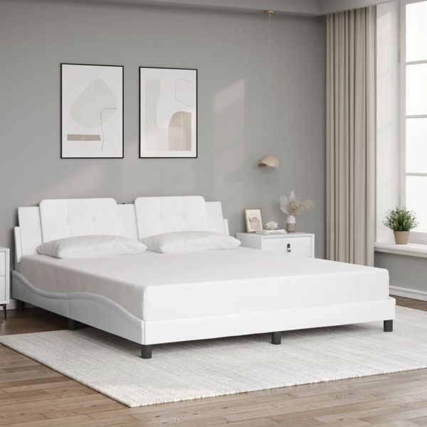 vidaXL Bettgestell ohne Matratze "Zadar" Weiß 180x200 cm Kunstleder 3208199