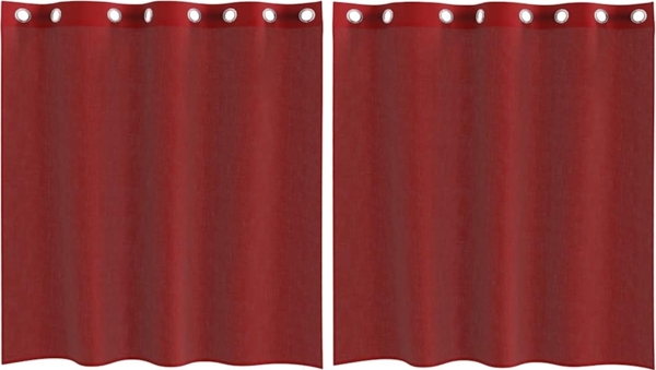 vidaXL Voile Vorhänge mit Ösen 2 Stk. Weinrot 4102155