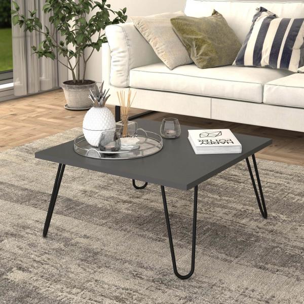 Couchtisch Vindeln 60x60x30cm Anthrazit / Schwarz [en. casa]