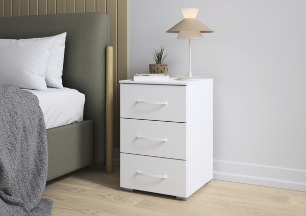 rauch Aditio Box, Nachttisch, 3 Schubladen, mit Softclose-Funktion, Farbe Weiß, BxHxT 40x61x42cm