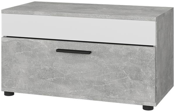 Wohnzimmerschrank Berno Beton/Weiß 70.8 x 38.9 cm mit Klapptür Vicco