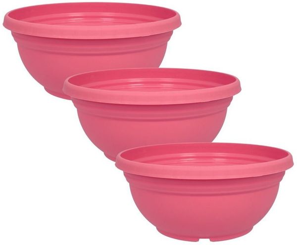 Heimwerkercenter Pflanzschale MePla - 3 Stück Pflanzschale ORION ø19 cm, Pink, wetterfester Kunstoff