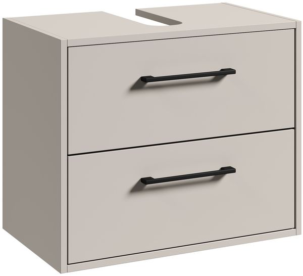 Waschbeckenunterschrank Florence 60 x 35 cm Cashmere - Hängender Badezimmerschrank mit 2 Schubladen