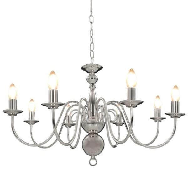 vidaXL Kronleuchter Silbern für 8 x E14 Glühbirnen 281618