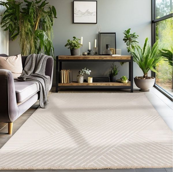 SIMPEX24 Designteppich Skandinavisches Boho Muster, Läufer, Höhe: 12 mm, Teppich Wohnzimmer Boho Design Skandinavische Stil Natur Optik