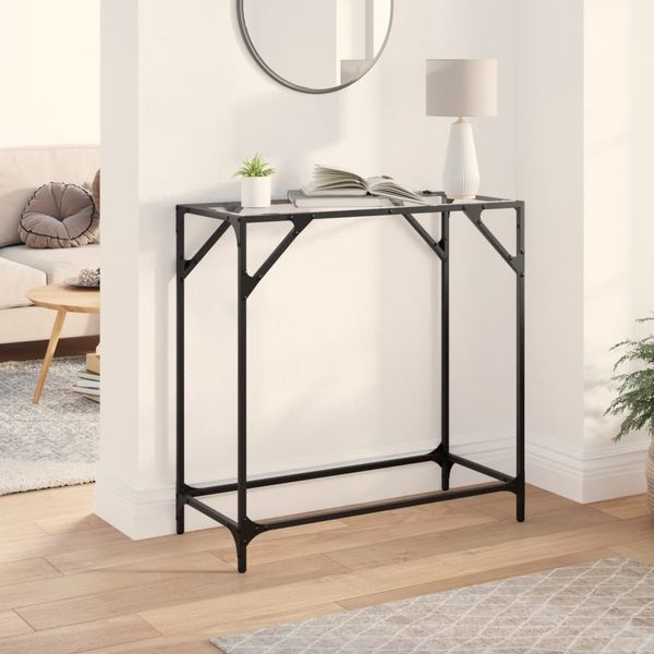 vidaXL Konsolentisch mit Glasplatte Transparent 80x35x81 cm Stahl 846018