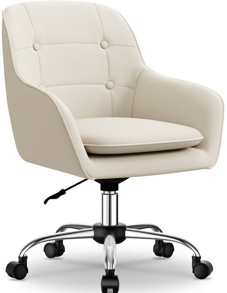 Adormii Bürostuhl Schminkstuhl,Homeoffice Stuhl mit Armlehnen,Drehstuhl mit Rrollen (Boucle-Gewebe,höhenverstellbar,für Schminktisch,Arbeitszimmer, Schlafzimmer,150kg)