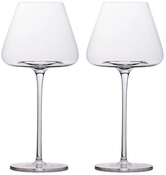 Intirilife Weinglas, 2-tlg, Glas, 2x Wein Glas 600ml Rotwein Glas Kelch Spülmaschinenfest Kristallglas
