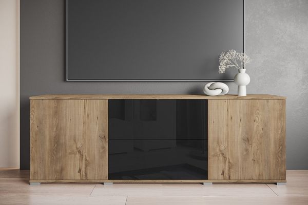 INOSIGN Lowboard Kenia (1 St), Der moderne TV-Schrank, mit 2 Türen und 2 Schubladen, Breite 180 cm
