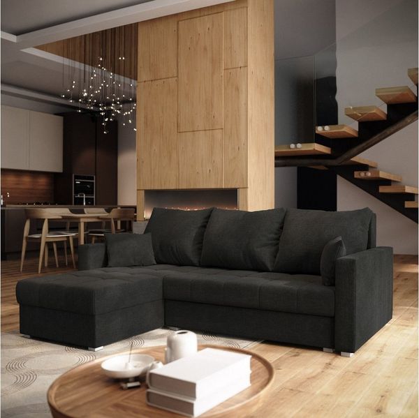 Masseno Ecksofa NIDA mit Schlaffunktion L-Form, Sofa mit Bettkasten