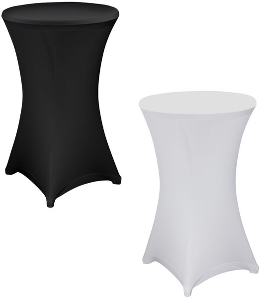 2x Julido Stehtischhusse Husse Stehtisch Stretch Schwarz Weiß Ø 80cm Bistrotisch
