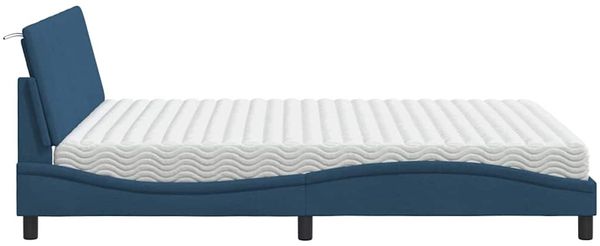 vidaXL Bett mit Matratze "Hanko" Blau 160x200 cm Stoff 3310544 Bild 6