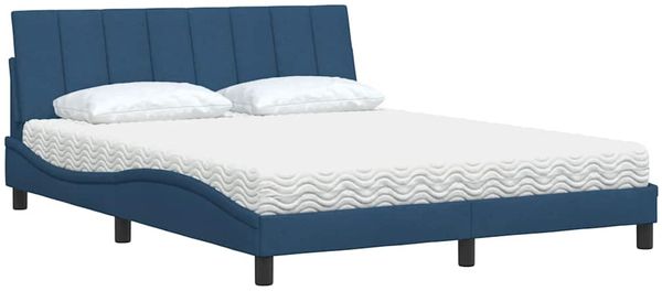 vidaXL Bett mit Matratze "Hanko" Blau 160x200 cm Stoff 3310544 Bild 4