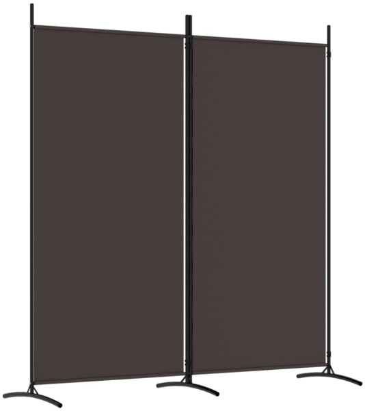 vidaXL 2-tlg. Paravent Braun 175x180 cm Stoff 350259