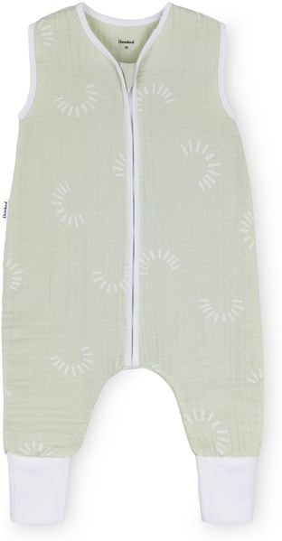 Ehrenkind® Baby Sommerschlafsack mit Füßen Musselin 0.5 TOG | aus weicher OEKO-TEX zertifizierter Bio-Baumwolle | Sommer Baby Schlafsack 0.5 TOG Gr. 80 Farbe Salbei Gemustert