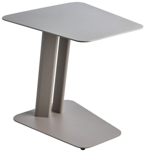 Gartenbeistelltisch Slide, aus pulverbeschichtetem Aluminium, modern, taupe, 50x45 cm