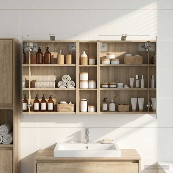 vidaXL Badezimmerschrank-Set 3 pcs 120 x 14,5 x 70 cm Holzwerkstoff 3403754