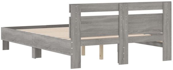 vidaXL Bettgestell mit Kopfteil Grau Sonoma 120x200 cm Holzwerkstoff 3207432 Bild 7