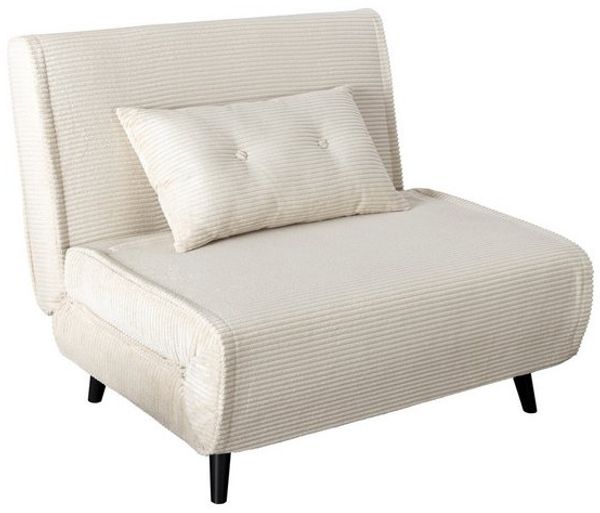 riess-ambiente Relaxsessel SMART MULTIFUNCTION 100cm beige - Cord, Bettfunktion, mit Kissen (Einzelartikel, 1-St), ausziehbare Schlafgelegenheit - ideal für Wohn- oder Gästezimmer Bild 4