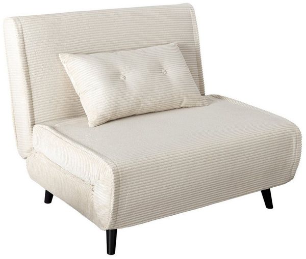 riess-ambiente Relaxsessel SMART MULTIFUNCTION 100cm beige - Cord, Bettfunktion, mit Kissen (Einzelartikel, 1-St), ausziehbare Schlafgelegenheit - ideal für Wohn- oder Gästezimmer
