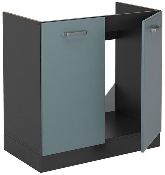 Spülenunterschrank R-Line Blau-Grau 80 cm ohne Arbeitsplatte Vicco Bild 3