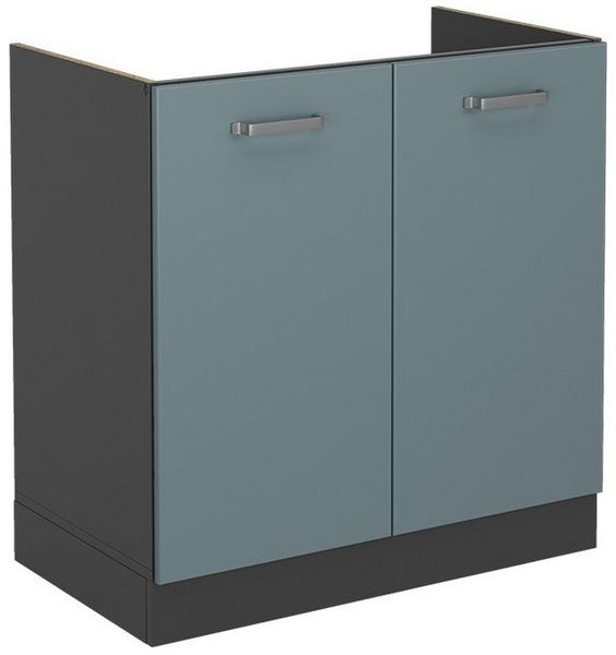 Spülenunterschrank R-Line Blau-Grau 80 cm ohne Arbeitsplatte Vicco Bild 5