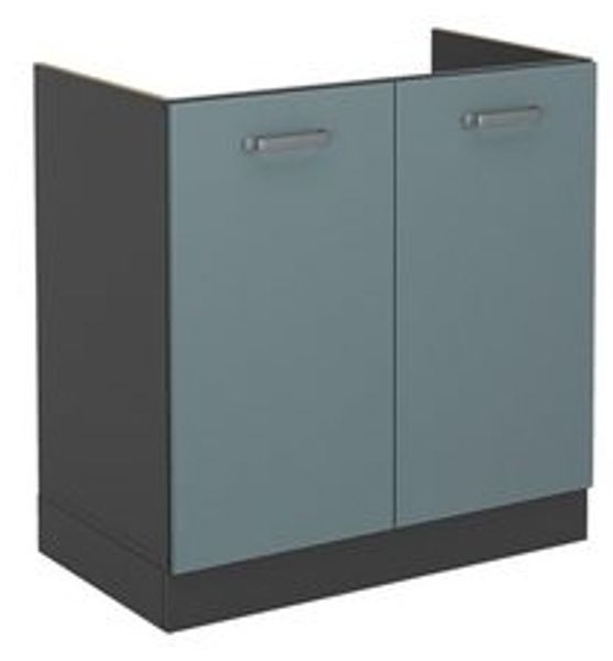 Spülenunterschrank R-Line Blau-Grau 80 cm ohne Arbeitsplatte Vicco Bild 6