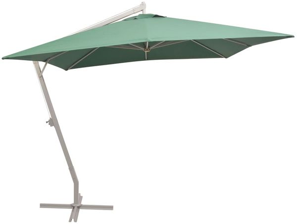 Sonnenschirm, Ampelschirm, Gartenschirm 300x300 cm Grün Aluminium-Mast