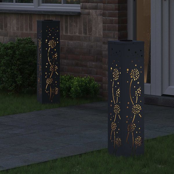 vidaXL Solar LED Weg Licht 2 pcs Anthrazit Kalt gewalzter Stahl 879774 Bild 3